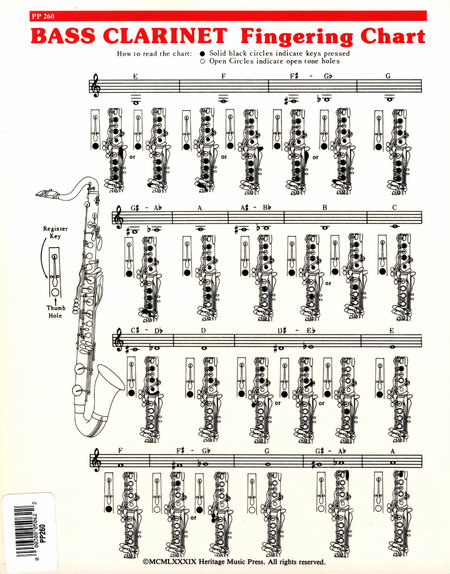 bass clarinet fingering chart